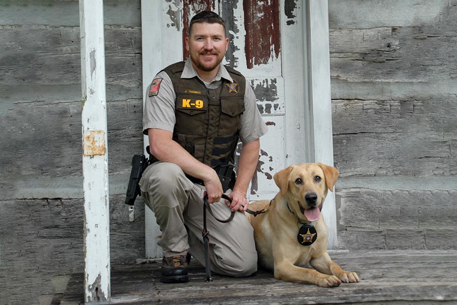 DWR Officer James Thomas and K-9 Kip